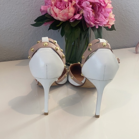 White and tan Studded Heels - Picture 3 of 4